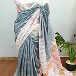 Crafted Kota Silk Saree - Gray